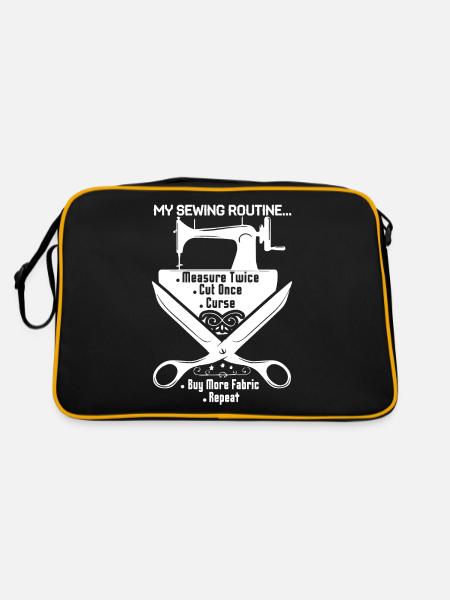 Sewing My Sewing Routine - Retro Bag - black/gold - Back
