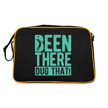 Volleyballer Spruch Für Volleyballspiel Volleyball - Retro Tasche - Schwarz/Gold - Hinten