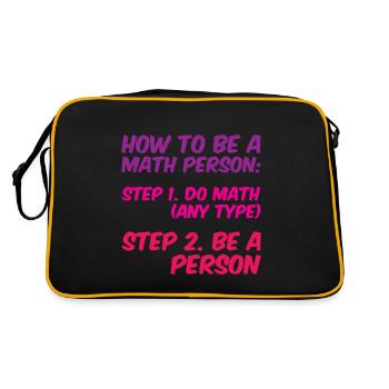 How To Be A Math Person, Do Math, Be A Person 4 - Retro Tasche - Schwarz/Gold - Hinten