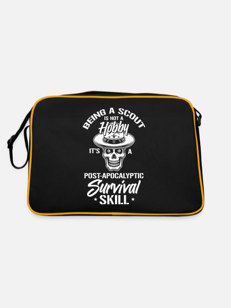 Boy Scout Skull - Retro Bag - black/gold - Back