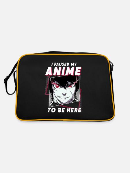 ANIME BOYS3 IPAUSEDMYANIMEJUSTTOBEHERE - Retro Bag - black/gold - Back