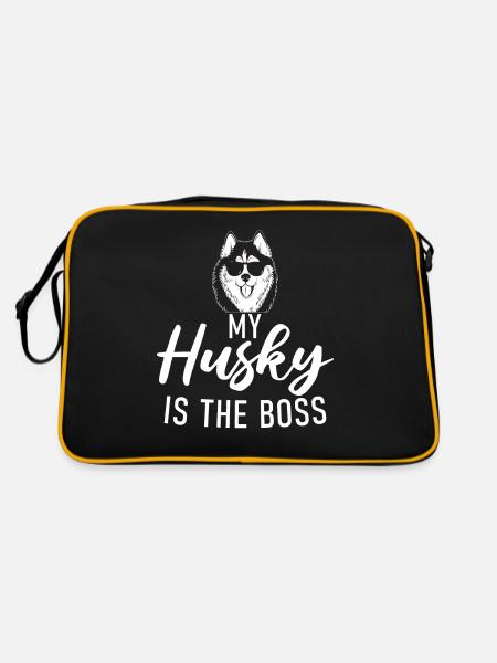 Cadeaux de chien Husky - Sac Retro - noir/or - Dos