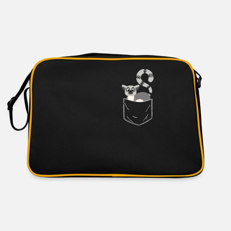 Lemur - Retro Tasche - Schwarz/Gold