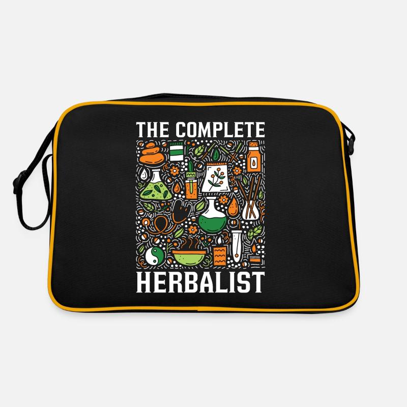 Herbalism The Complete Herbalist Herbs Herbalist - Retro Tasche - Schwarz/Gold