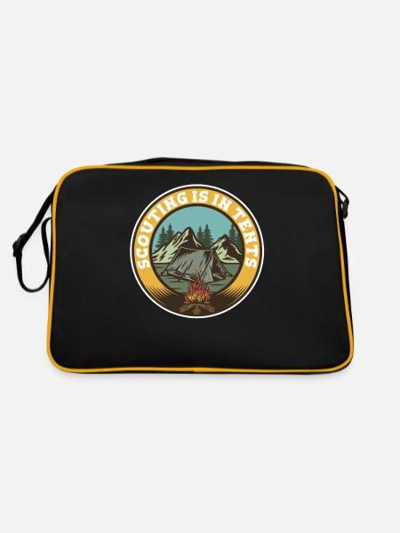 Boy Scout Cool Scouting est dans des tentes - Sac Retro - noir/or - Dos