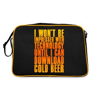 Until I Can Download Cold Beer - Retro Bag - black/gold - Back