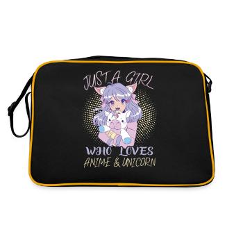 Just a girl who loves anime and unicorn - Retro Bag - black/gold - Back