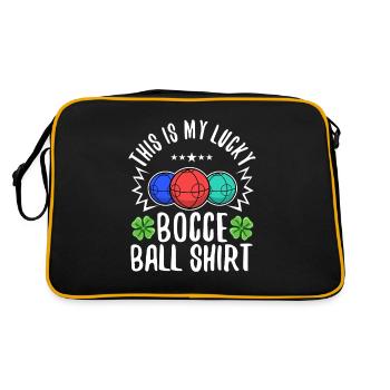 Ceci est ma boule de pétanque chanceuse - Sac Retro - noir/or - Dos