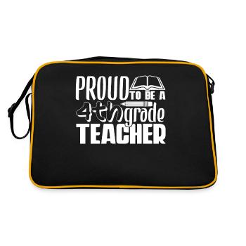 4th Grade Teacher Proud To Be A 4th Grade Teacher - Retro Bag - black/gold - Back