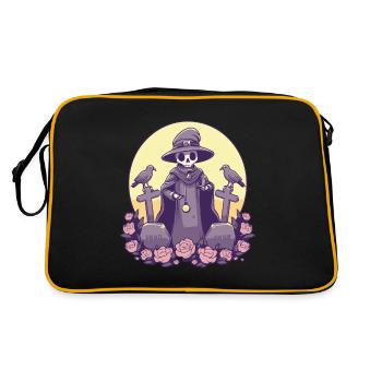 Kawaii Pastel Goth Niedlicher Witchy Death - Retro Tasche - Schwarz/Gold - Hinten