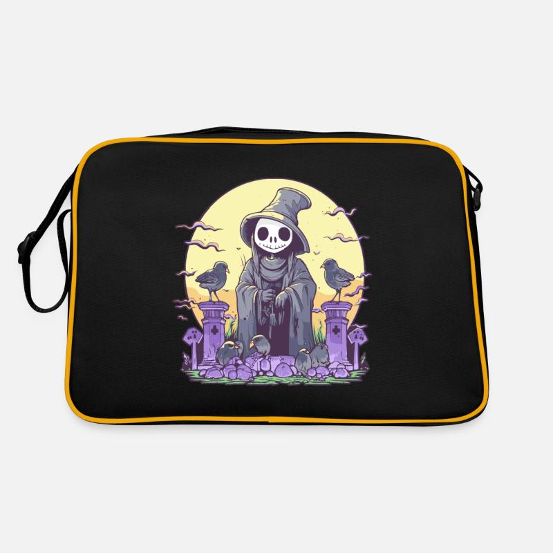 Pastell Goth Niedliches Todes-Sensenmann-Skelett Retro Tasche