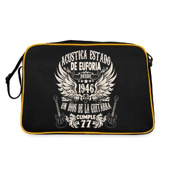 guitarristas cumpleaños 1946 vintage 77 años - Retro Tasche - Schwarz/Gold - Hinten