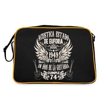hobby músico guitarrista cumpleaños 1949 - Retro Tasche - Schwarz/Gold - Hinten