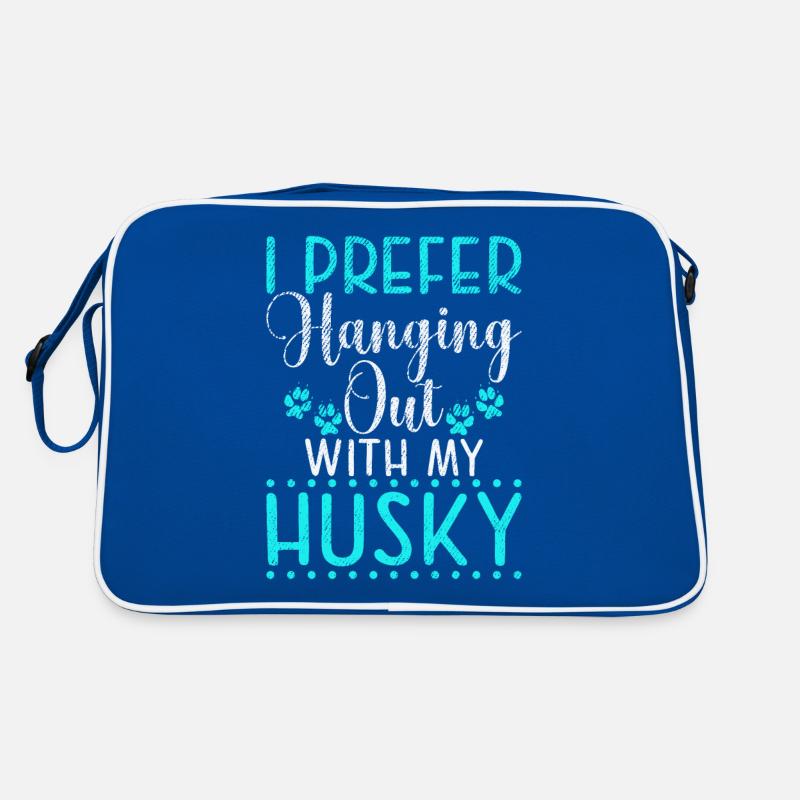 Husky-Hunde-Geschenke Retro Tasche