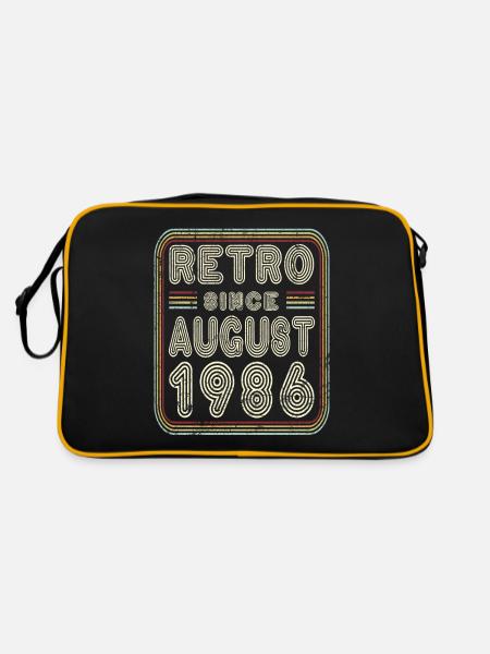 Anniversaire Août 1986 Cadeau rétro - Sac Retro - noir/or - Dos