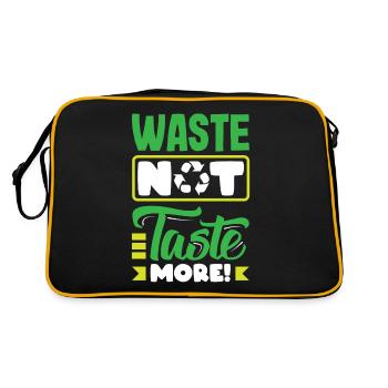 Waste Not Taste More Mindful consumption Waste No - Retro Bag - black/gold - Back