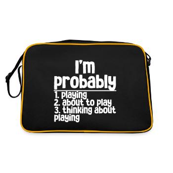 Je suis probablement, 1 en train de jouer, 2 sur le point de jouer, - Sac Retro - noir/or - Dos
