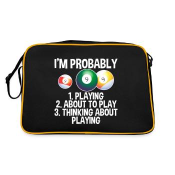 Je suis probablement, 1 en train de jouer, 2 sur le point de jouer, 2 - Sac Retro - noir/or - Dos
