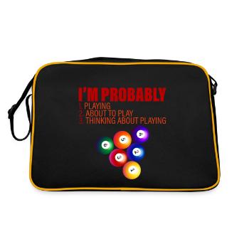 Je suis probablement, 1 en train de jouer, 2 sur le point de jouer, 4 - Sac Retro - noir/or - Dos