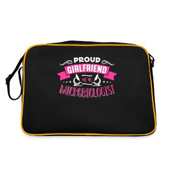 Microbiologist Proud Girlfriend Of Microbiology - Retro Bag - black/gold - Back