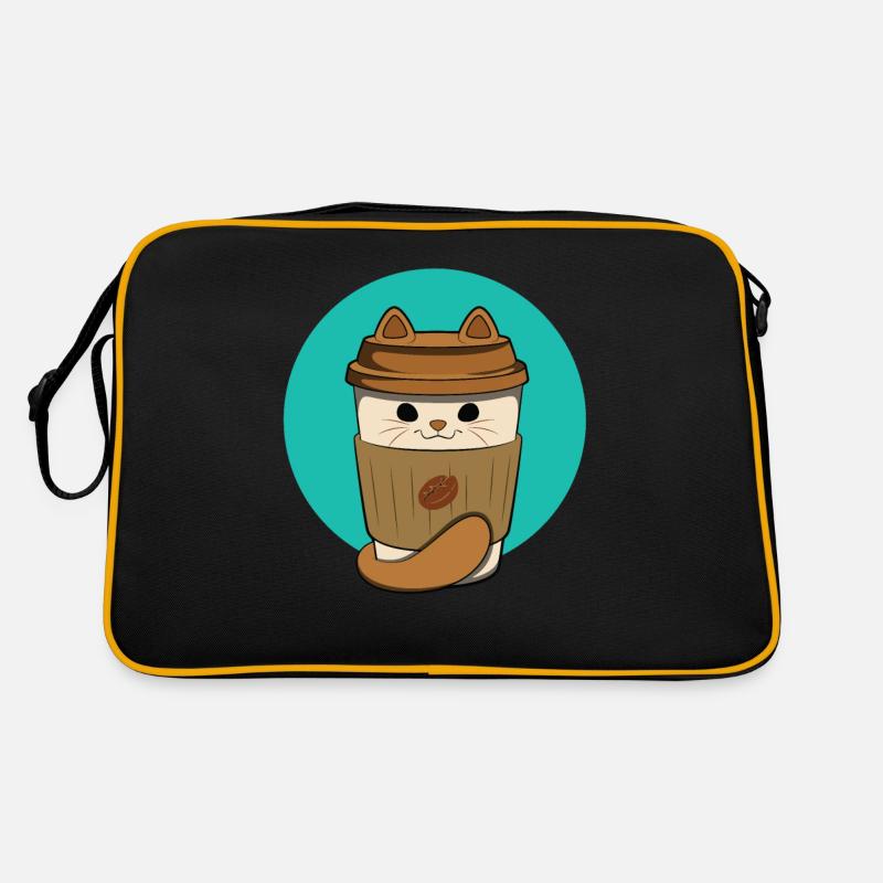 Kaffee-Katze Retro Tasche