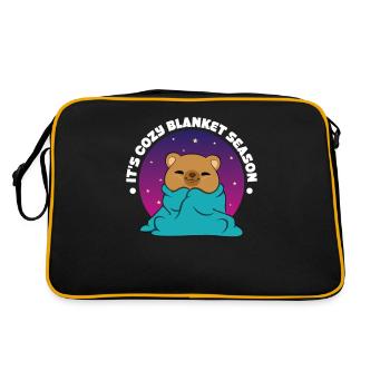 Die Saison der Kuscheldecken - Retro Tasche - Schwarz/Gold - Hinten