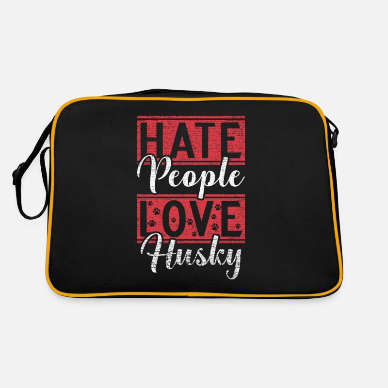 Husky-Hunde-Geschenke Retro Tasche