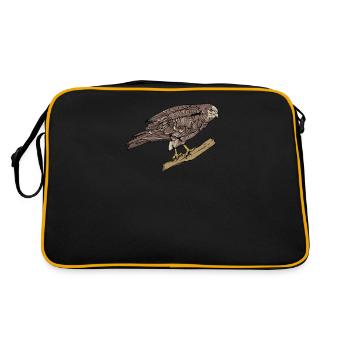 Buzzard I Bird of Prey Buzzard Motif for - Retro Bag - black/gold - Back