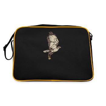 Buzzard I Bird of Prey Buzzard Motif for - Retro Bag - black/gold - Back