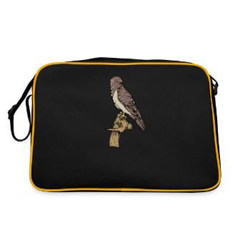 Buzzard I Bird of Prey Buzzard Motif for - Retro Bag - black/gold - Back