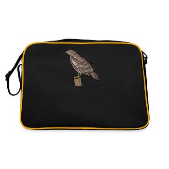 Buzzard I Bird of Prey Buzzard Motif for - Retro Bag - black/gold - Back