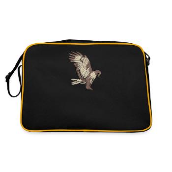Buzzard I Bird of Prey Buzzard Motif for - Retro Bag - black/gold - Back