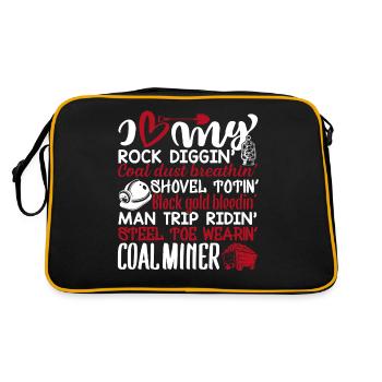 Coal Miner I Love My Coal Miner - Retro Bag - black/gold - Back