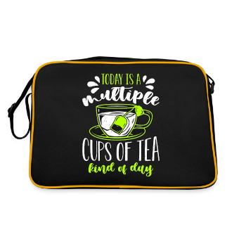 Herbalism Today Is A Multiple Cups Herbs Herbalist - Retro Tasche - Schwarz/Gold - Hinten