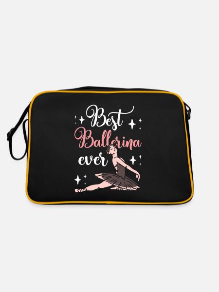 Best Ballerina of All Time Ballet Dancer - Retro Bag - black/gold - Back