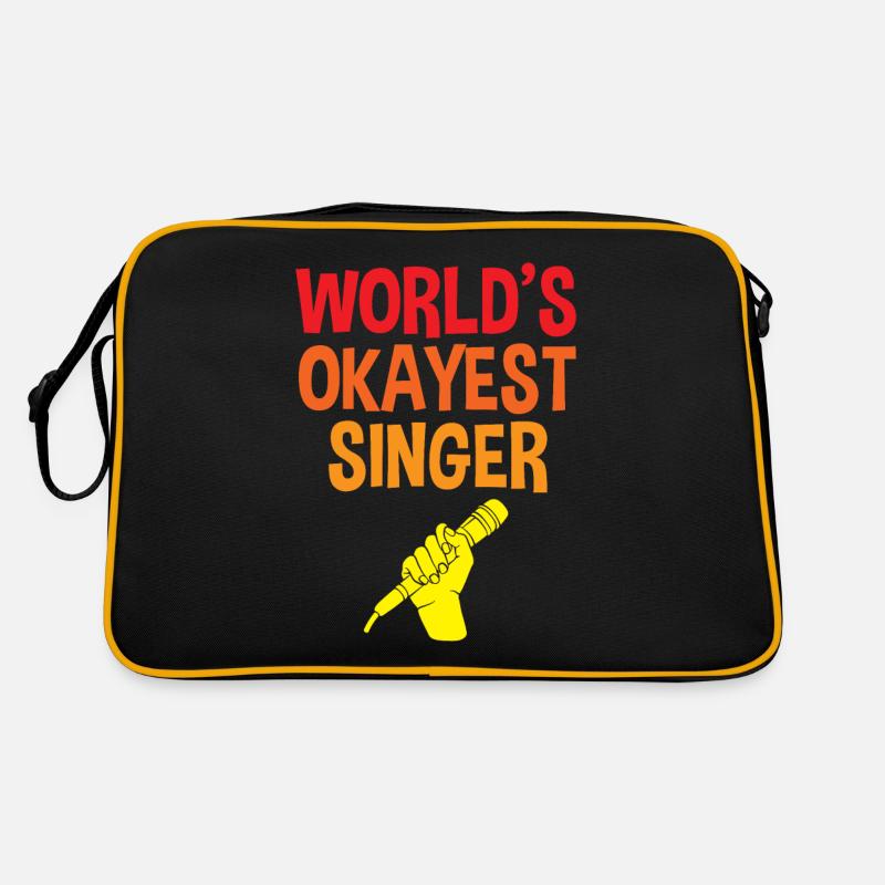 World's Okest Singer 4 - Retro Tasche - Schwarz/Gold
