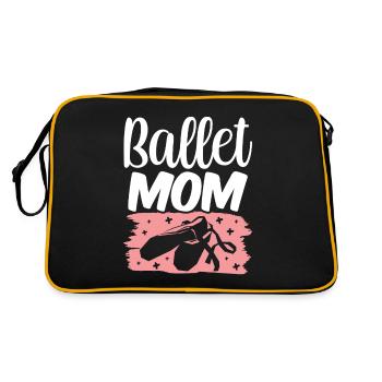 Ballet, Maman, Danseuse, Ballerine, Danseuse de ballet - Sac Retro - noir/or - Dos