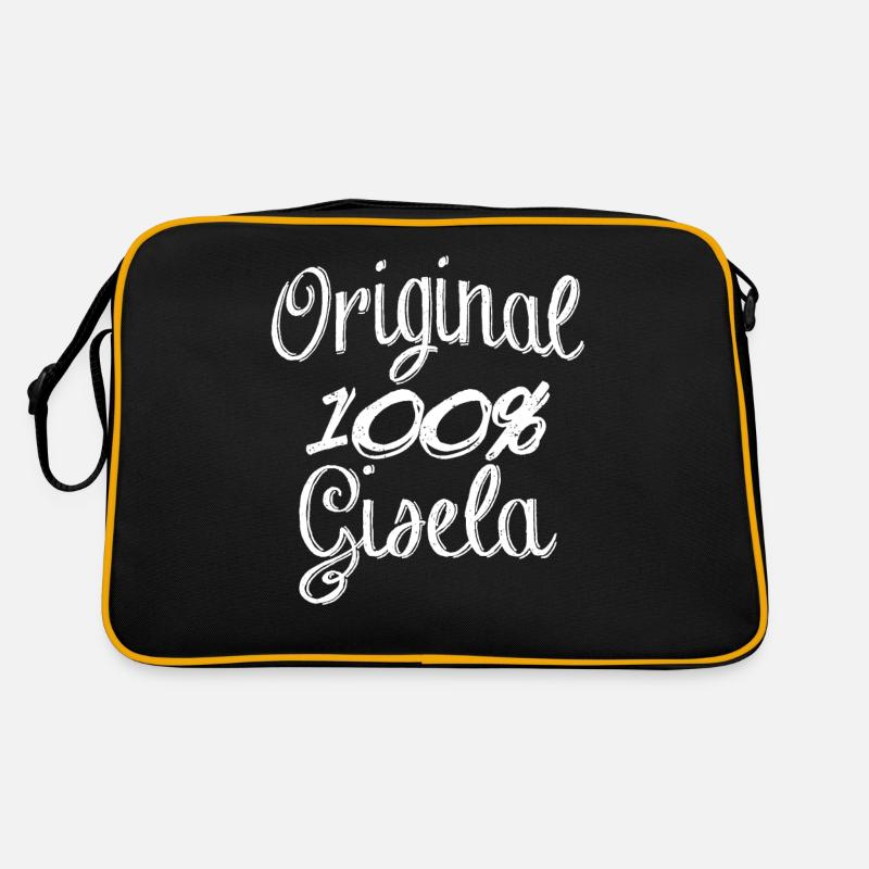 Original 100% Gisela - Retro Tasche - Schwarz/Gold