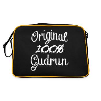 Original 100% Gudrun - Retro Tasche - Schwarz/Gold - Hinten