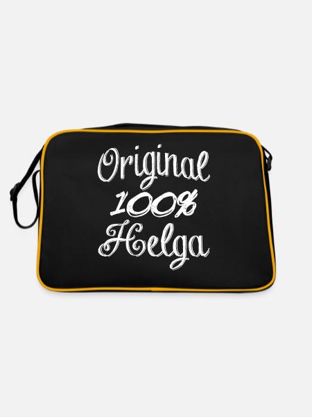 Original 100% Helga - Retro Tasche - Schwarz/Gold - Hinten
