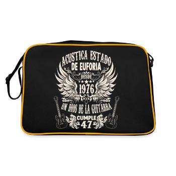 musician birthday guitarists rocker born 1976 - Retro Tasche - Schwarz/Gold - Hinten