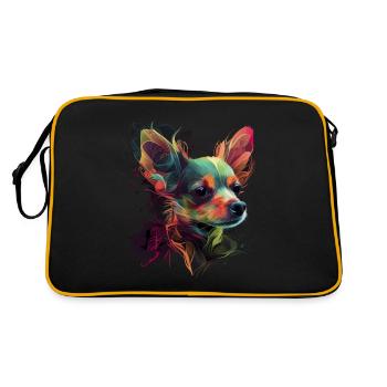 Chihuahua | Abstract Painting | Color | Cuter - Retro Bag - black/gold - Back
