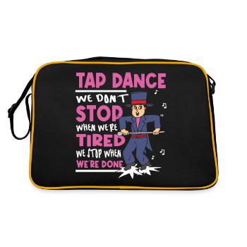 Tap Dance - Clogging Dance - Funny Tap Dancing - Retro Tasche - Schwarz/Gold - Hinten