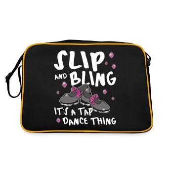 Funny Tap Dancing - Tap Dance - Retro Tasche - Schwarz/Gold - Hinten