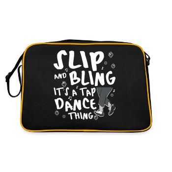 Funny Tap Dancing - Tap Dance - Retro Tasche - Schwarz/Gold - Hinten