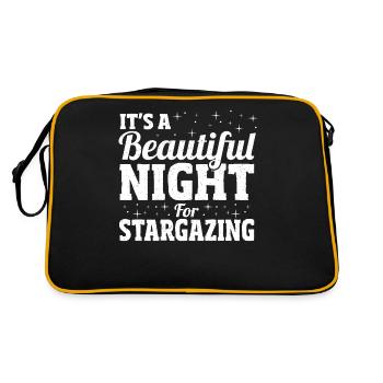 It's A Beautiful Night For Stargazing Stargazer - Retro Bag - black/gold - Back