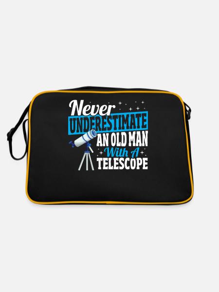 Never Underestimate An Old Man With A Telescope - Retro Bag - black/gold - Back