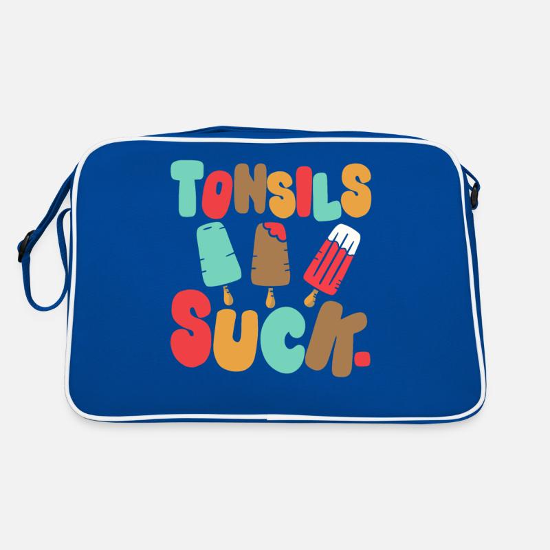 Tonsillen saugen. Tonsillenentfernung Tonsillitis Retro Tasche