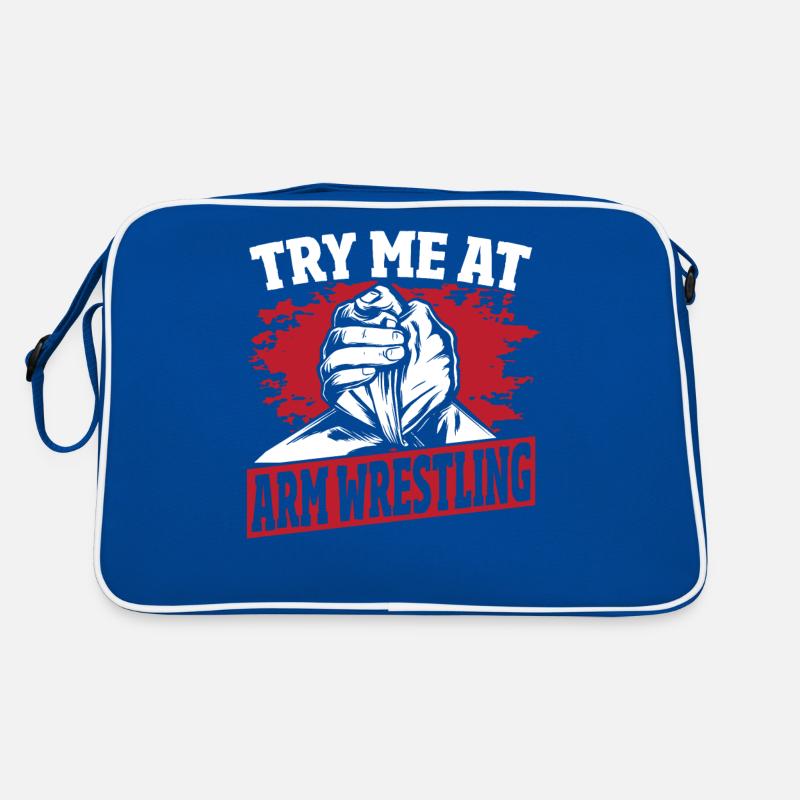 Try Me At Arm Wrestling Arm Wrestler Retro Bag