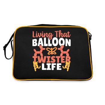Das Leben eines Ballon Twisters Ballonkünstler - Retro Tasche - Schwarz/Gold - Hinten